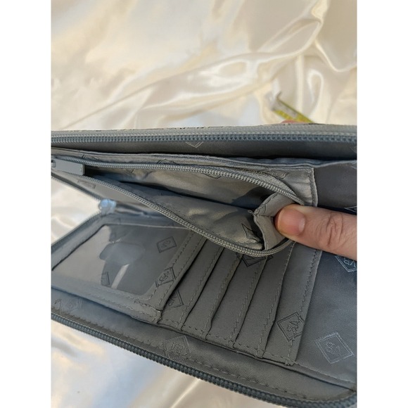 Vera Bradley Wallet Zipper Closure Change PouchInside Bill Section Gray Black - Picture 8 of 8